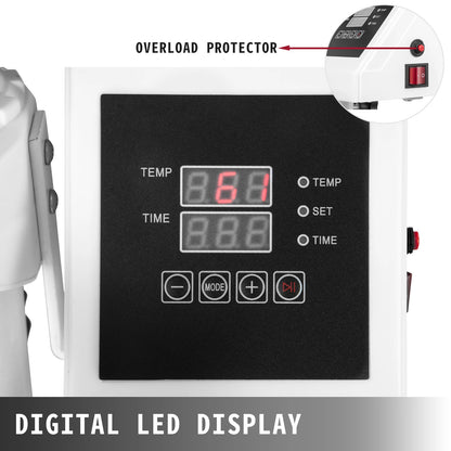 5-in-1 Warmtepers – Hittepers – Transferpers – Sublimatiepers – Textielpers – 30x38 cm Warmteoppervlak – 1250 Watt Vermogen