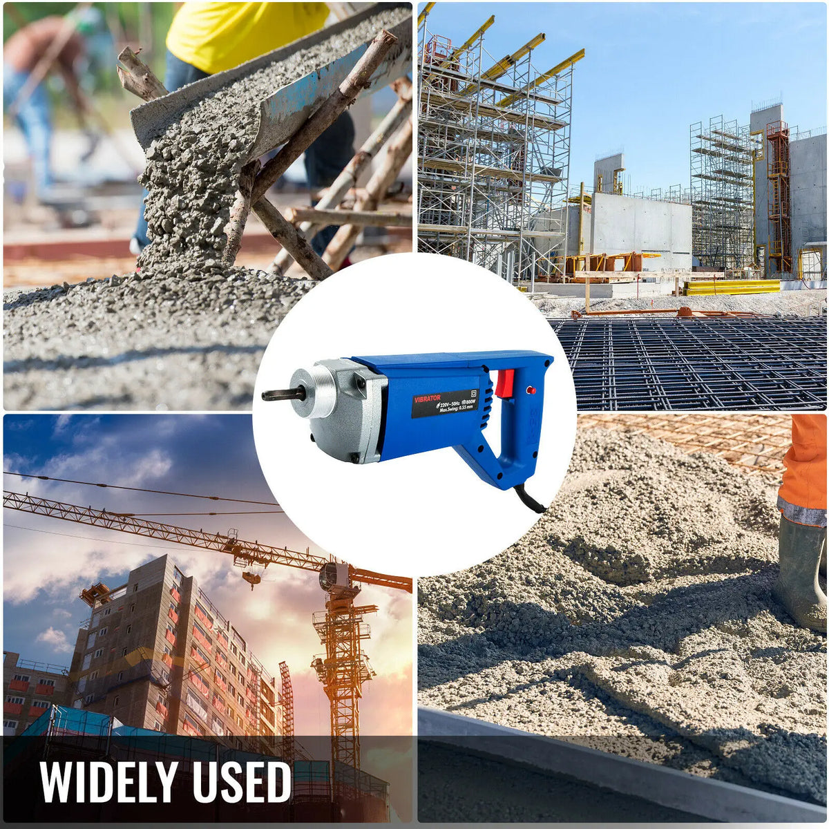 VEVOR Beton Vibrator - Betontrilnaald - Betontrilstok - Betontrilapparaat - Betontrilinrichting - Krachtige Prestaties - Consistente Resultaten - Blauw - QUORE