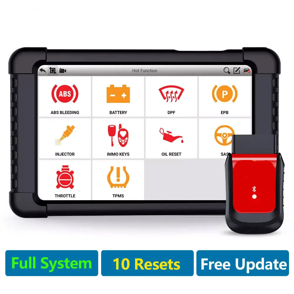 OBD2 Scanner – Auto Diagnosetool – Foutcode Uitlezer – Systeemtester – 10,1 Inch Touchscreen – Draadloos – 10 Resetfuncties