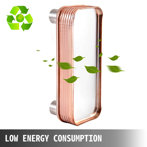 Vevor - Heat Exchanger Wort Chiller - 60 Plates - Stainless Steel - Beer Brewing Chiller Counterflow Chiller - Water Heating - 316L +99.9% Copper