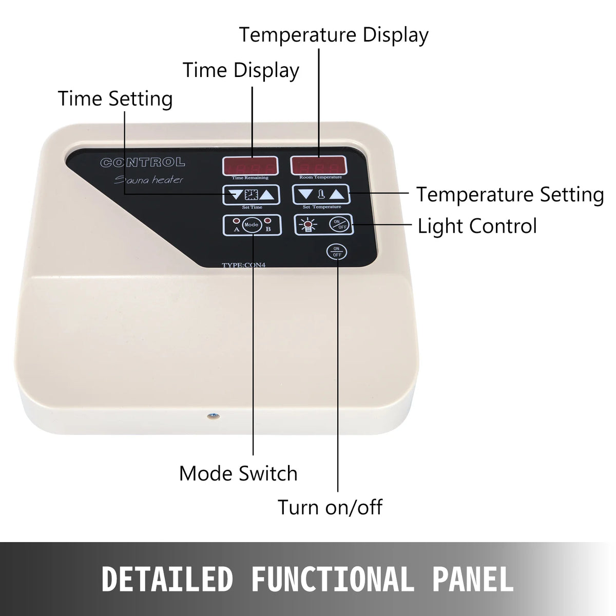 Vevor - Sauna Controller - Digitaal - Externe Controller - voor Saunakachel - 3-9kw Digitale Controller - Wit