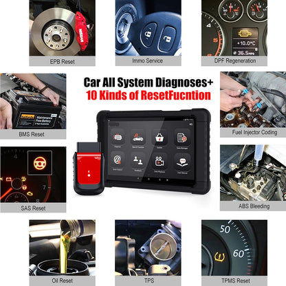 OBD2 Scanner – Auto Diagnosetool – Foutcode Uitlezer – Systeemtester – 10,1 Inch Touchscreen – Draadloos – 10 Resetfuncties