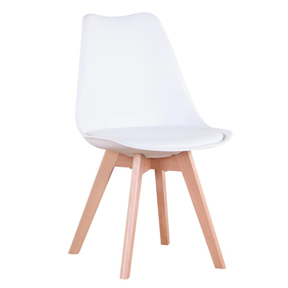 Eetkamerstoelen Set van 6 – Stoelen – Kuipstoelen – Design Stoelen – Dining Stoelen – Mid-Century Modern – Kunststof Kuip – Massief Beukenhout Poten