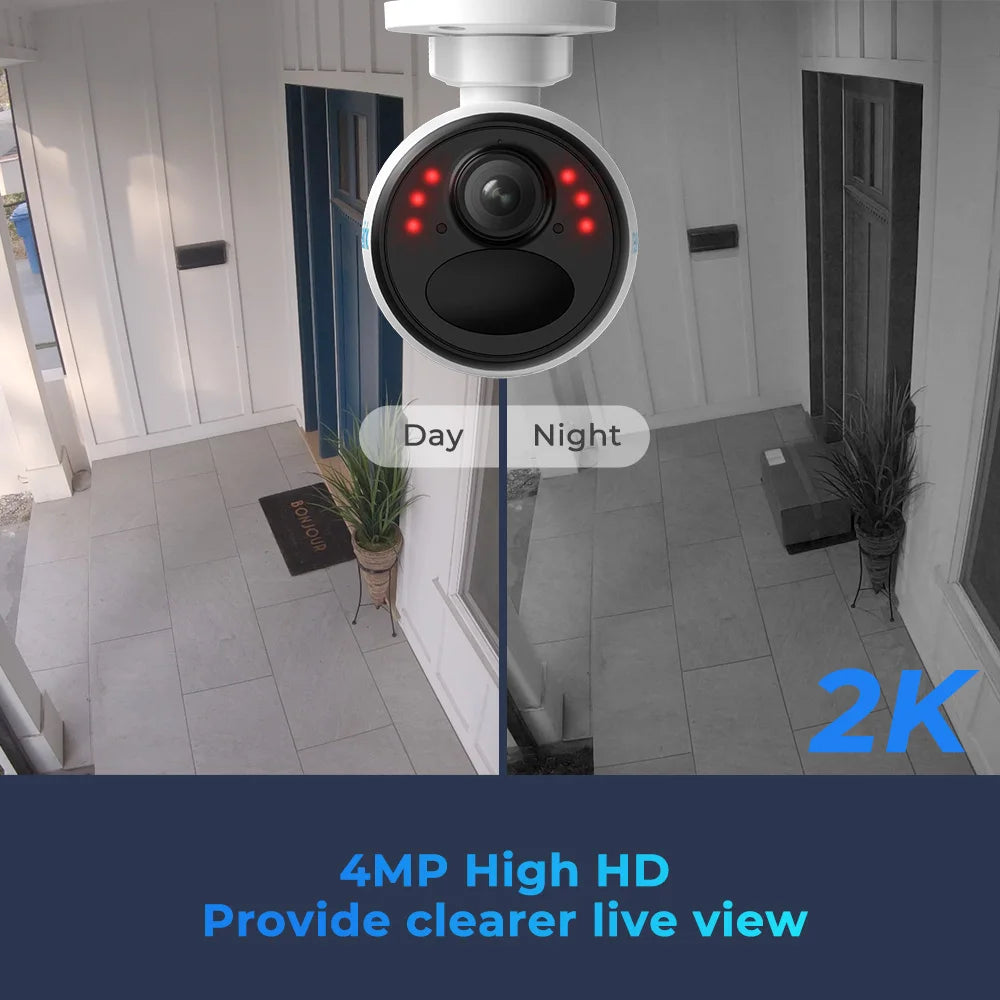 4G Beveiligingscamera – Draadloze IP Camera – Mobiele Beveiligingscamera – Batterijcamera – Outdoor Camera – 4MP Super HD Beeld – Two-Way Audio