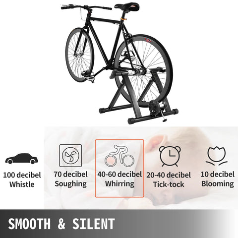 VEVOR Magnetic Indoor Bike Trainer Stand 750W Fluid Resistance 330LBS Bicycle Rear Easel Fits for Wheels 26"-29" Riding Exercise