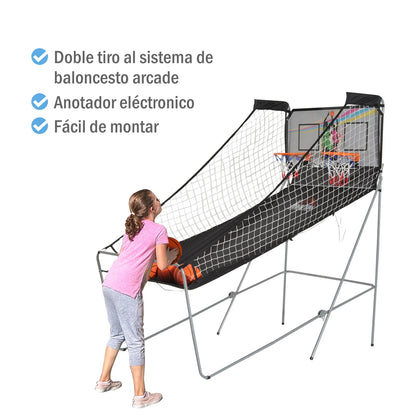 Draagbare Basketbalset – Basketbalring – Basketbalbord – Basketbalspel – Basketbalstandaard – Inclusief Elektronisch Scorebord – Stevig Stalen Frame - QUORE