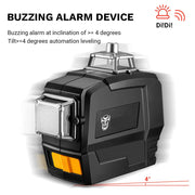 Laser Level - Zelfnivellerend - 12 lijnen - 3D groene laserwaterpas - Klasse II horizontaal en verticaal - Kruislijnen zelfnivellerend - Met Statief - Zwart