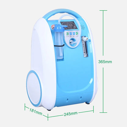 Draagbare Zuurstofconcentrator – Mobiele Zuurstofmachine – Zuurstofgenerator – Ademhalingstoestel – O2 Concentrator – Instelbare 1-5L/min Zuurstofstroom – Stil, Lichtgewicht 5,4 kg - QUORE