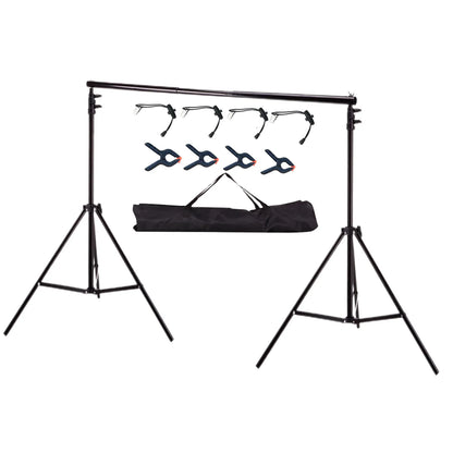Lacyfans- Achterdoek Stand Kit - 200x200cm - Fotografie Achterdoek Stand Verstelbaar - Fotografie Achtergronden - Aluminium - Zwart - QUORE