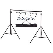 Lacyfans- Achterdoek Stand Kit - 200x200cm - Fotografie Achterdoek Stand Verstelbaar - Fotografie Achtergronden - Aluminium - Zwart