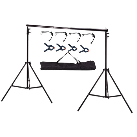 Lacyfans- Achterdoek Stand Kit - 200x200cm - Fotografie Achterdoek Stand Verstelbaar - Fotografie Achtergronden - Aluminium - Zwart
