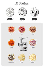 Meat grinder - Electric meat grinder - Sausage grinder - Food processor - 3000W - 220V - 1.2 kg - Silver