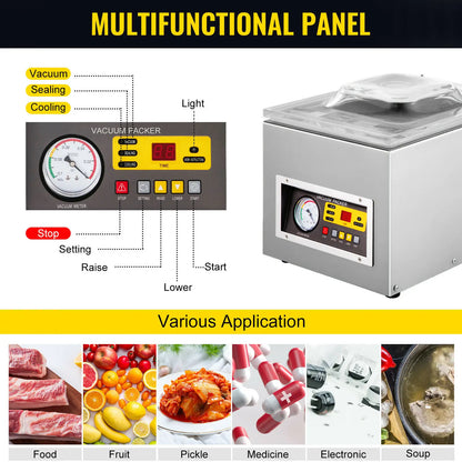 Vacumeermachine - Vacuümverpakkingsmachine - Vacuümmachines - Kamermodel Vacuümsealer - Commerciële - Foodsaver - Seal Apparaat - Vacuüm Sealer - voor Vlees, Maaltijden en Keukenverpakking