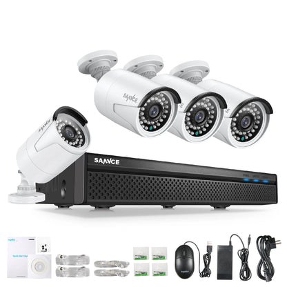 Beveiligingssysteem – Bewakingscamera Set – CCTV Camera – Security Camera – 4x 3MP HD Camera’s – PoE Installatie – Nachtzicht 30 Meter – Weerbestendig IP66 - Geen ingebouwde HDD