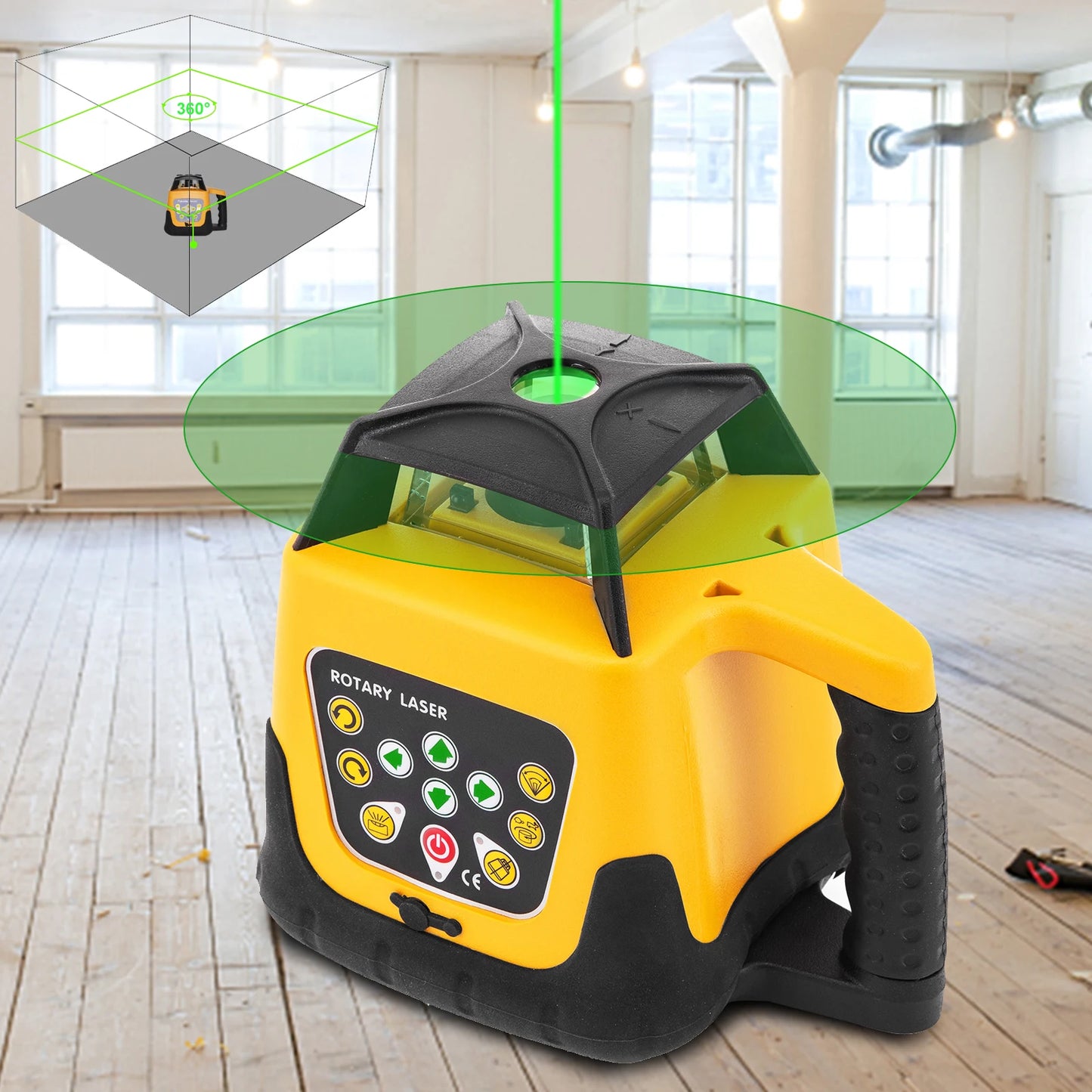 Kruislijnlaser - Laser - Waterpas - Lijnlaser - 360° Draaibare Laser Waterpas Zelfnivellerend - 500m Verticaal Horizontaal Scannen Professionele Meetgereedschap - voor Constructie -  Groen Laserstraal - QUORE