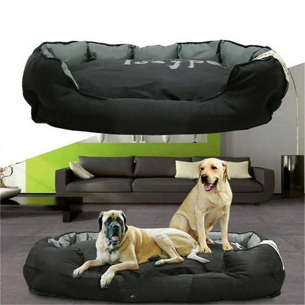 Hondenbed - Hondenbank - Waterdicht en Wasbaar -  Jumbo Orthopedische Sofa - Mat Kennel - Stevig en Duurzaam - Comfy Bed - XL - 105 x 80 x 22 cm - Zwart