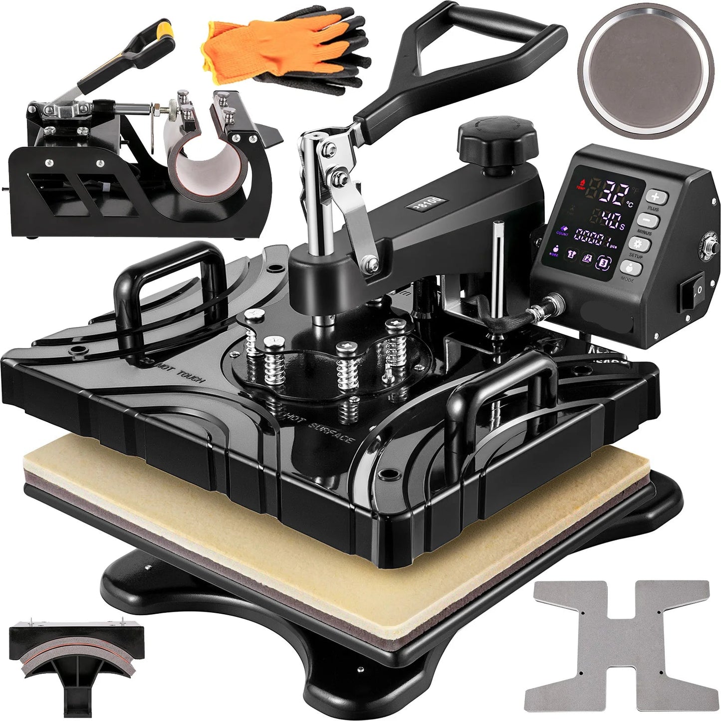 Transferpers – Hittepers – Warmte Persmachine – Heat Press – Drukpers – 6-in-1 Multifunctioneel – Grote 38x29 cm Verwarmingsplaat