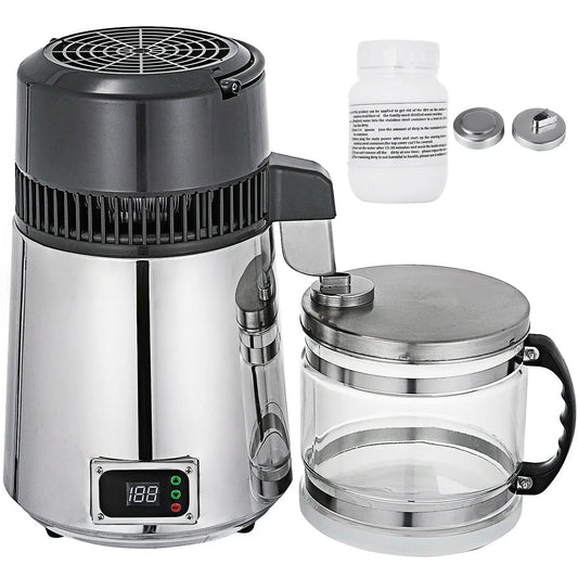VEVOR 4L Water Distiller Purifier Filter Dispenser Drinking Bottle Softener Dual Temp Display Overheat Protection Home Appliance - QUORE
