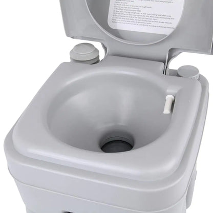 Draagbaar Campingtoilet – Chemisch Toilet 20L – Met Dubbel Spoelsysteem – Voor Caravan, Camper of Tent – Tot 130 kg Draagvermogen – Te Gebruiken met of zonder Chemicaliën