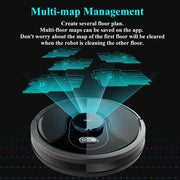 Abir - Robotstofzuiger - Stofzuiger - Laserlidar - UV-lamp - TOF Wisdom - APP Restricted Area - 6500pa - HEPA - 14,8V - 32W - Zwart