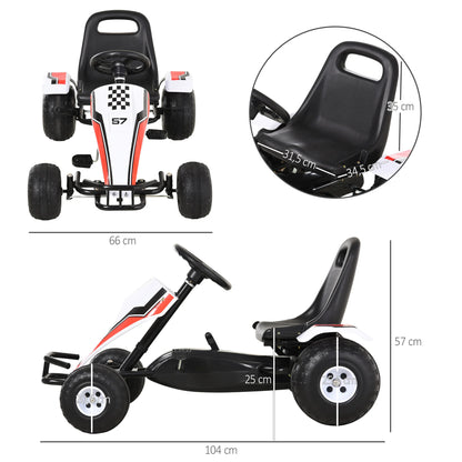 HOMCOM Go Kart to pedals for children + 3 years old with adjustable seat and brake