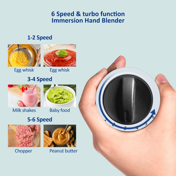 5-in-1 Handblenderset - Handmixer - Handblenderset inclusief Draagbare Blender - 800 ml Hakkom - Garde - 600 ml Mengbeker - Melkopschuimer Accessoire - 220-240V - Zwart