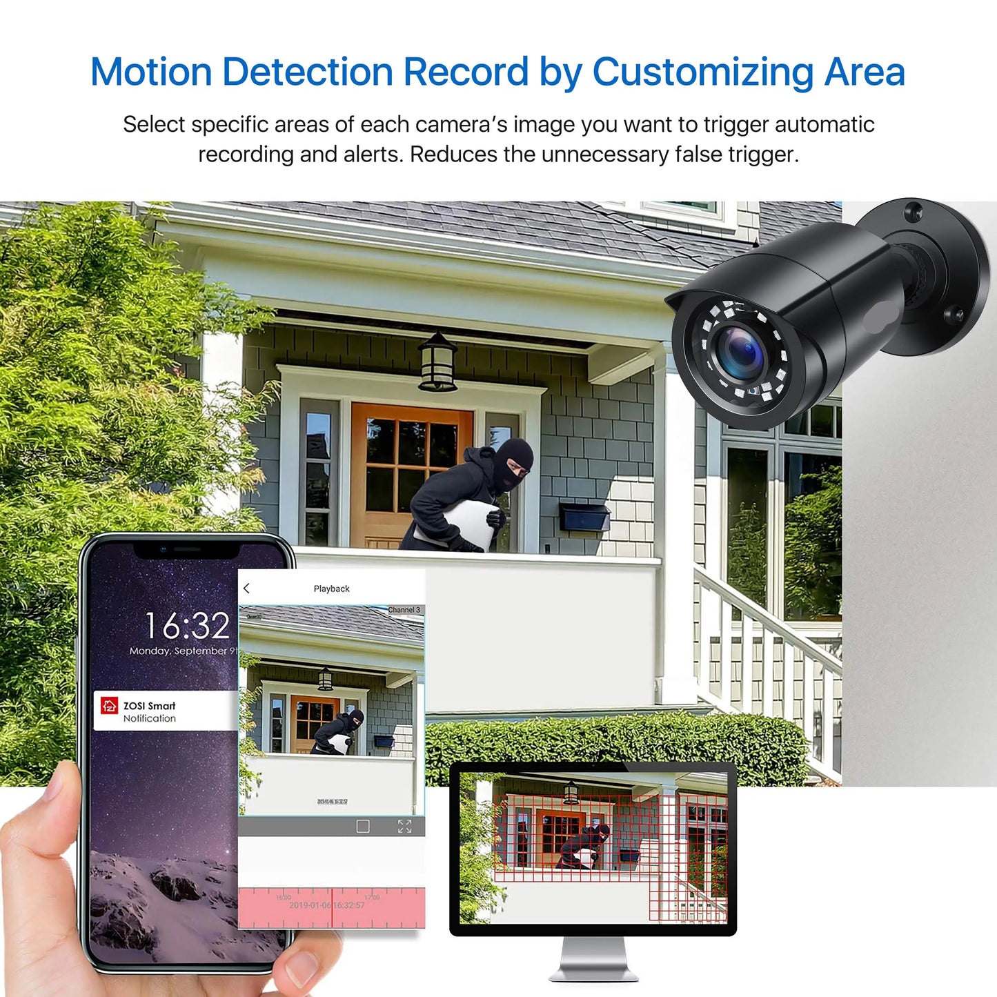 Beveiligingsset 4 Camera’s – CCTV Systeem – Camerabewaking – Surveillance Set – Beveiligingscamera – 5MP HD Beeldkwaliteit – 2TB HDD Opslag