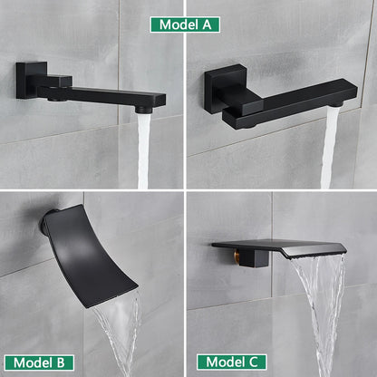 Douchekraan - Douchepaneel  - Douche - Regendouches - Inbouw Douchekraan Systeem – 2-Weg Regendouche Set met 10 inch Douchekop & Thermostatische Mengkraan | Wandgemonteerd SUS304 -  Zwart