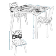 Kindertafel - Kindermeubilair - Kindertafel en Stoelen Set – Houten Speeltafel met 2 Stoelen - Sterk en Duurzaam - Perfect voor Tekenen - Spelen - Eten – Kindermeubilair - voor Slaapkamer - Speelkamer - 60x60x44 cm - Roze
