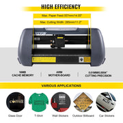 Vinyl Snijplotter - 375 mm Snijplotter - 3 messen - Penhouder  - Compatibel met software voor Windows - QUORE