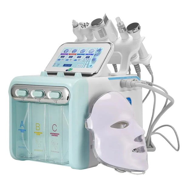 Hydrafacial Machine - 220V - 7 in 1 - Kunststof - EU-stekker - Elektrisch - Huidverzorgingsapparaat - Professionele behandelingen - Wit