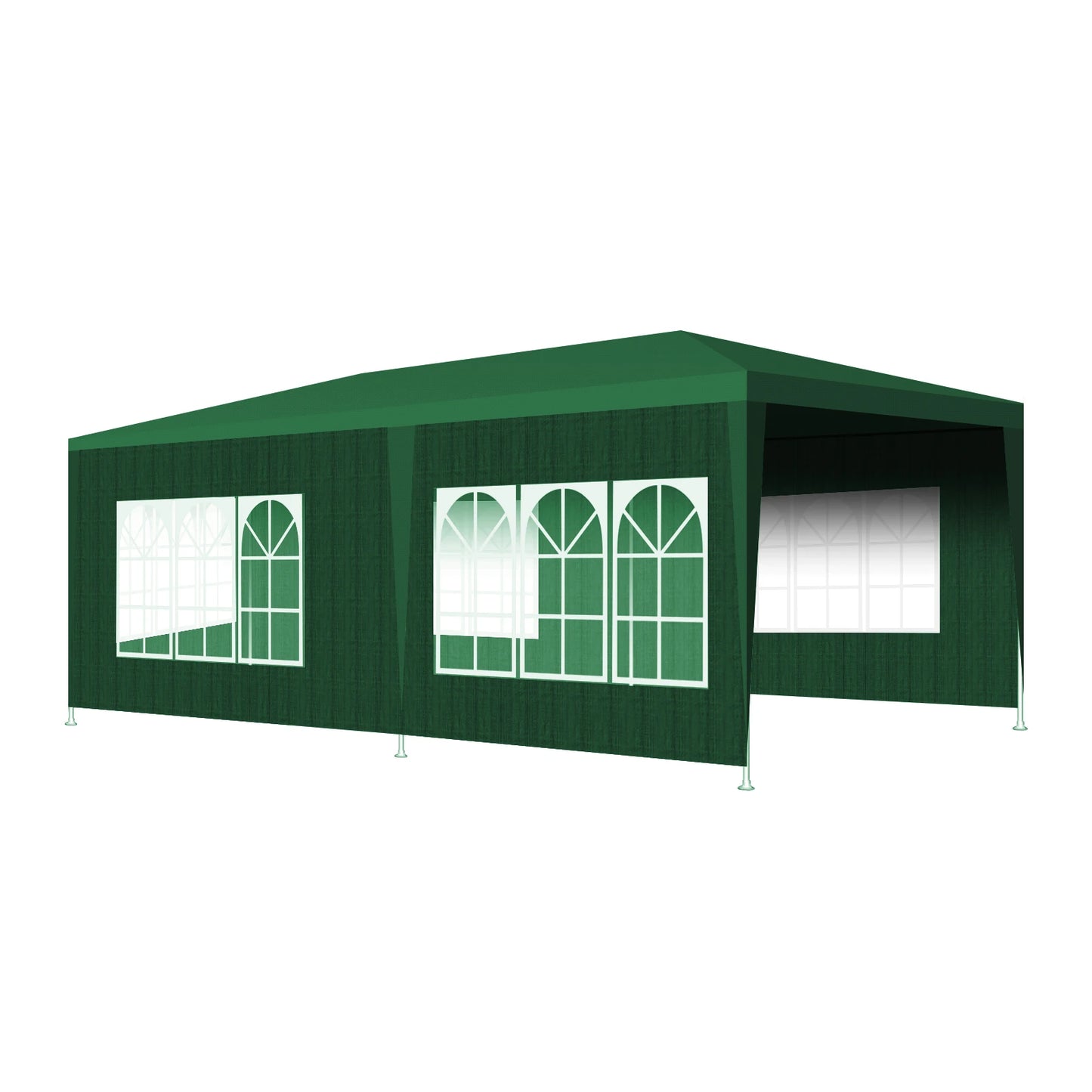 Tuinpaviljoen – Partytent – Tuinpartytent – Tent – Buitentent – Paviljoen – met 6 Verplaatsbare Zijwanden - Waterdicht 210D Oxford Polyester – Stalen Frame Met Roestwerende Coating - 3x6 m - Groen