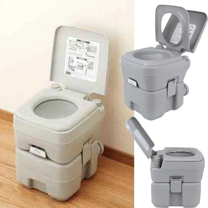 Draagbaar Campingtoilet – Chemisch Toilet 20L – Met Dubbel Spoelsysteem – Voor Caravan, Camper of Tent – Tot 130 kg Draagvermogen – Te Gebruiken met of zonder Chemicaliën