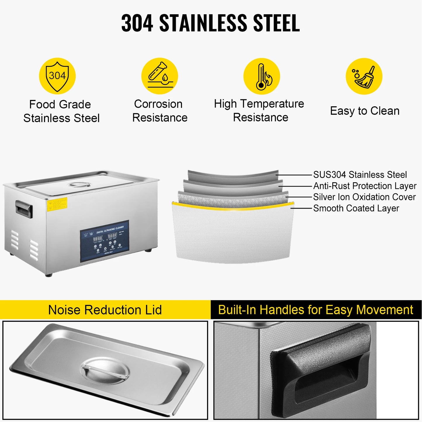Ultrasoonreinigers - Reinigingsmachine - Ultrasonic Cleaner - Ultrasoon - 6L Tank – Dubbele Frequentie – Digitale Bediening – Draagbaar en Geschikt voor Thuisgebruik