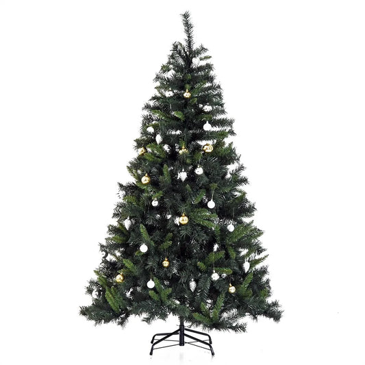 Homcom - Kunstkerstboom - Kunststof kerstboom - Triumph Tree - PVC bladboom - Voor huisdecoratie, tuin, winkelcentrum en restaurant - 1,8 m - Groen - QUORE