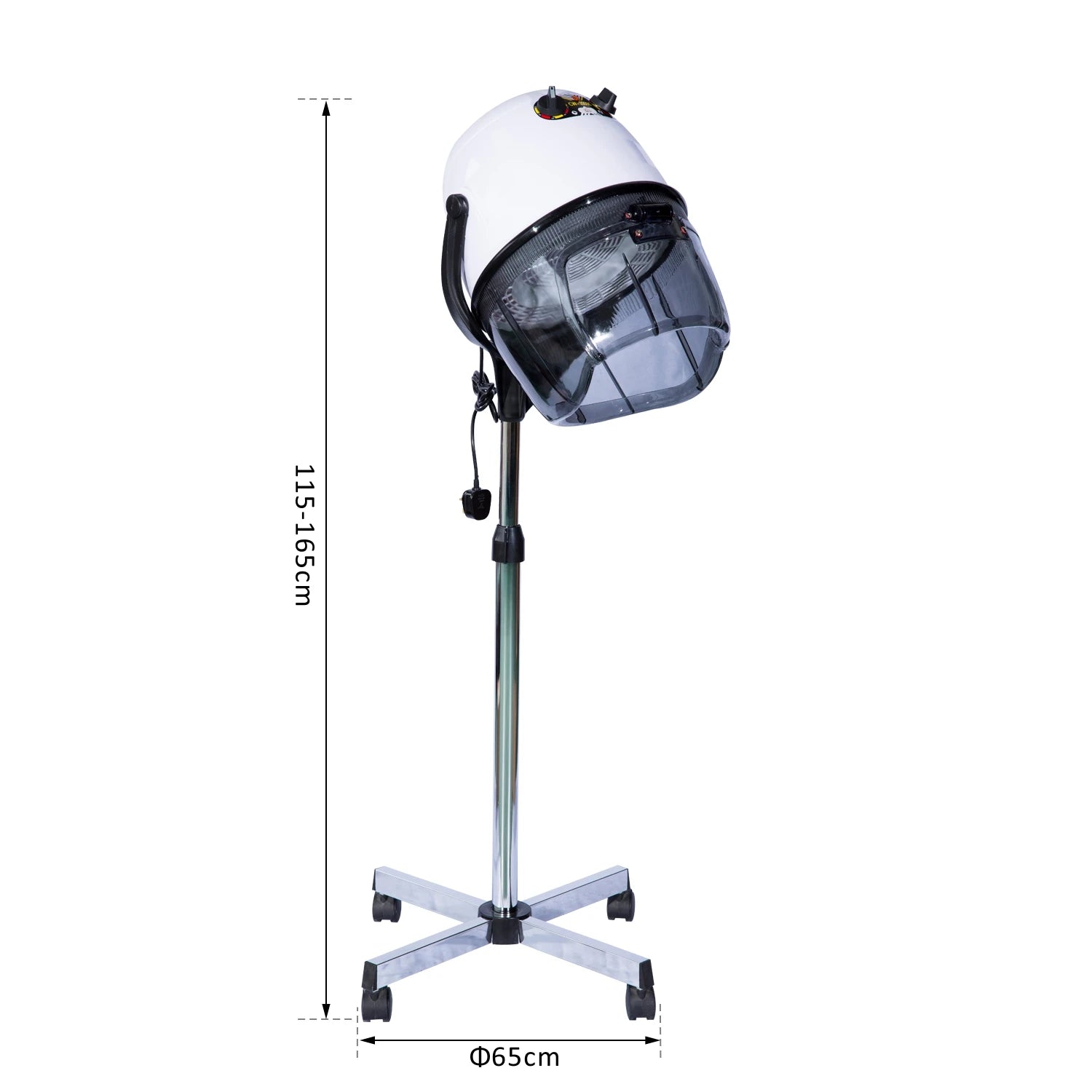 Kapperskap – Haardroger Kap – Droogkap – Permanentkap – Kappershoed – Verstelbare Temperatuur Tot 70°C – Hoogte 115-165 cm - QUORE