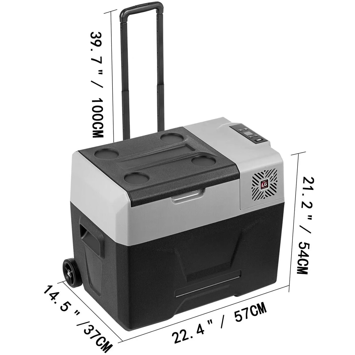 Koelkast - Minikoelkast - Minifridge - Minikoelkast voor drankjes - kleine koelkast - Koelkasten - 42Qt 40L - 12/24V DC 240V - Ijsvak voor Camping, Picknick - QUORE