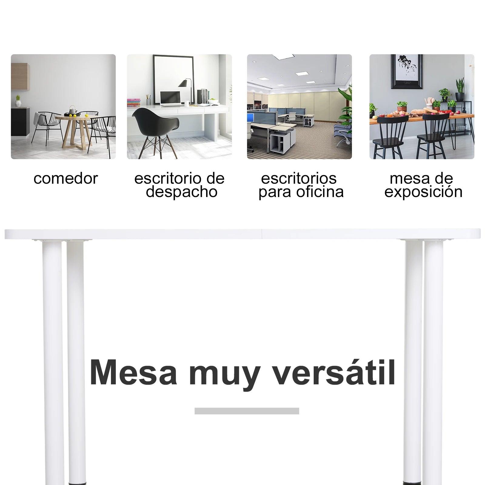 keukentafel - Keuken Kast - Bar Tafel - Keuken Werktafel - Keuken Werkblad - Keuken Bijzettafel - Multifunctionele Keuken-/Bureautafel met Verstelbare Poten (120x60x76 cm) – Wit & Eiken - QUORE