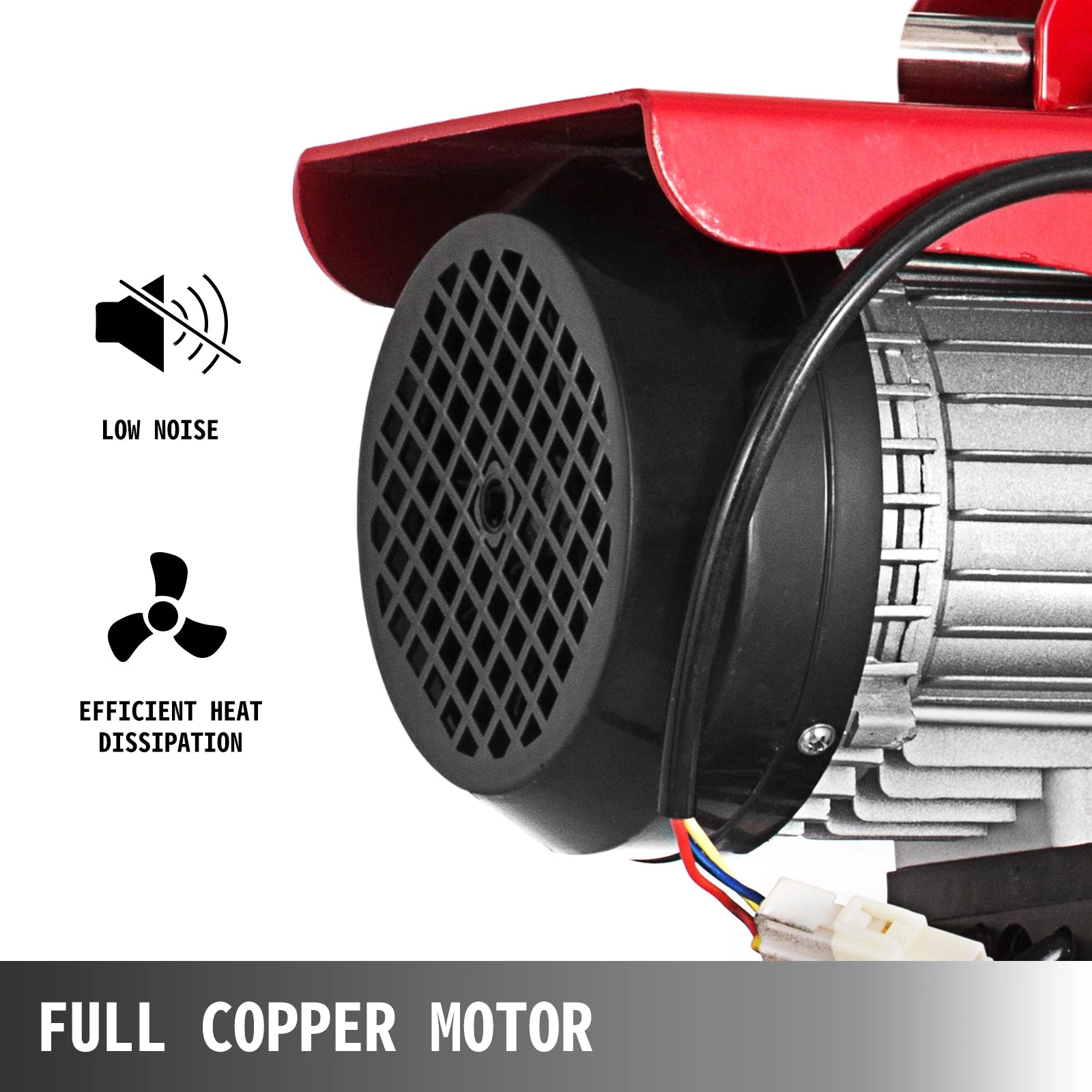 Takel - Lier - Winch - Kabeltakel - Elektrische - 770kg - met Loopkat – Bedrade Lier voor Overhead Hijswerk in Garage of Werkplaats - QUORE