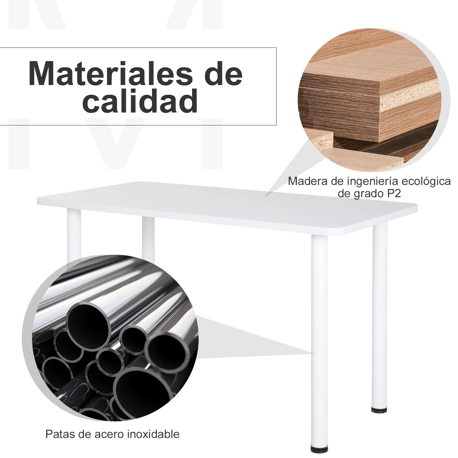 keukentafel - Keuken Kast - Bar Tafel - Keuken Werktafel - Keuken Werkblad - Keuken Bijzettafel - Multifunctionele Keuken-/Bureautafel met Verstelbare Poten (120x60x76 cm) – Wit & Eiken - QUORE