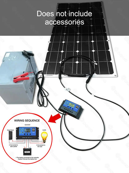 Zonnepaneel – Monokristallijn Paneel – Solar Module – Zonne Energie – 100W Vermogen – Compact Lichtgewicht – Weerbestendig IP67