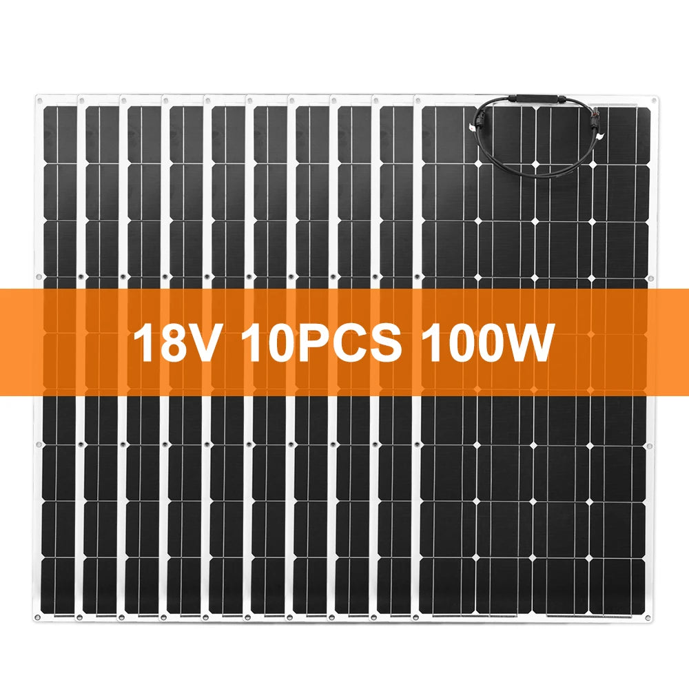 Flexibel Zonnepaneel – Semi Flexibel Paneel – Draagbaar Zonnepaneel – Lichtgewicht Solar – 100 Watt Vermogen – IP65 Waterdicht - QUORE