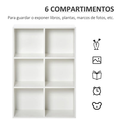 Boekenkasten - Boekenplank - Wandplank - Boekenplank - Opbergrek Organizer - 65,5x30x97,5 cm - 3-niveau - 6 Opbergvakken - voor slaapkamer kantoor - Natuurlijk - QUORE