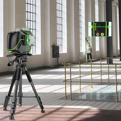 Huepar S03DG 12 Lines Green Laser Level 3D Self-leveling Horizontal & Vertical LCD Display/Bluetooth/ Remote Control Hard Case