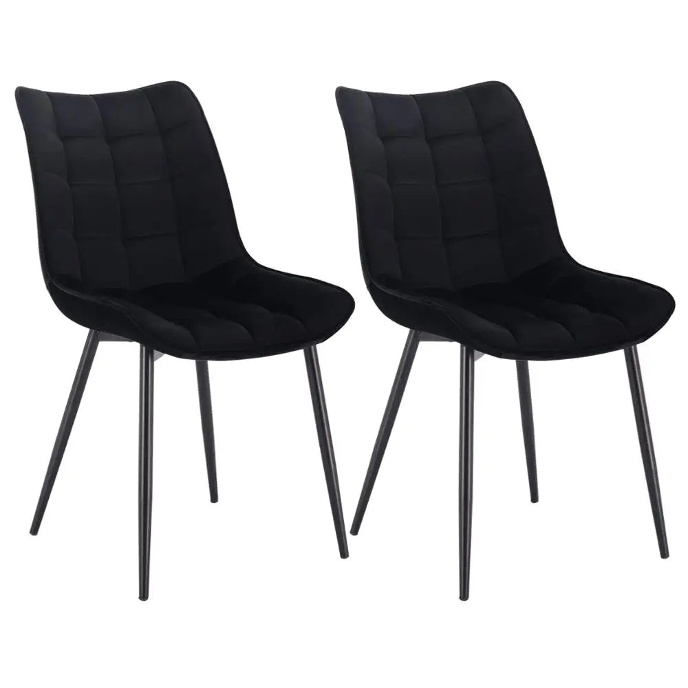 Eetkamerstoelen – Stoelen – Werkstoelen – Make-Up Stoelen – Metalen Poot Met Zwarte Coating – Comfortabele Lederlook Zitting