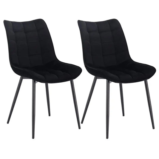 Eetkamerstoelen – Stoelen – Werkstoelen – Make-Up Stoelen – Metalen Poot Met Zwarte Coating – Comfortabele Lederlook Zitting