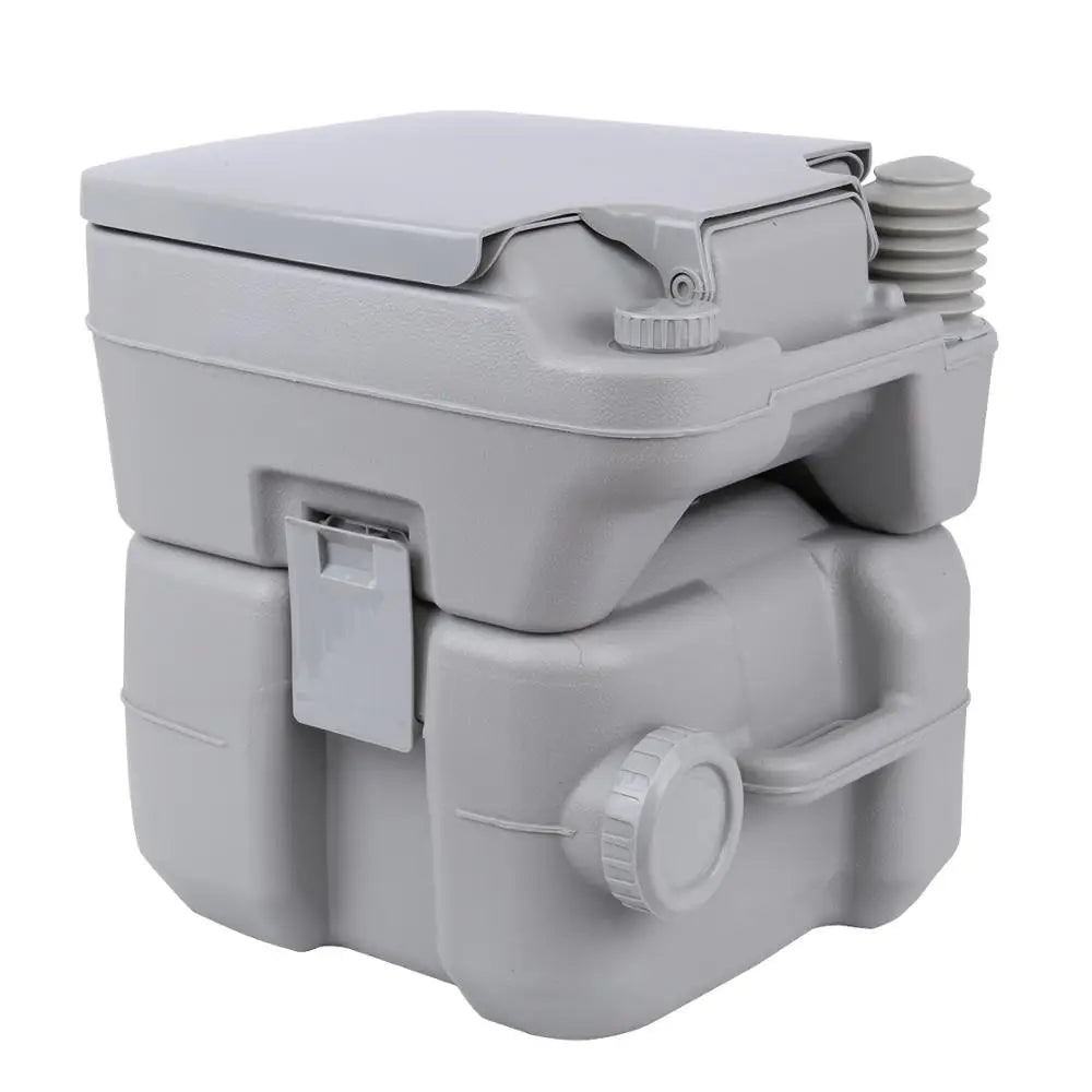 Draagbaar Campingtoilet – Chemisch Toilet 20L – Met Dubbel Spoelsysteem – Voor Caravan, Camper of Tent – Tot 130 kg Draagvermogen – Te Gebruiken met of zonder Chemicaliën