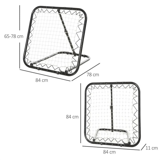 Football Goal - Football Net For Football - Goal Post - Junior Sports Training - Adjustable - Foldable - Portable - Football Net For Kids - 5 Level Angle - Black