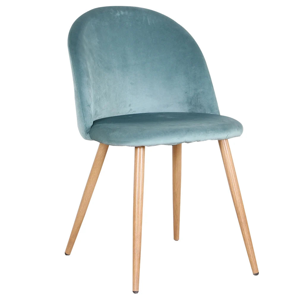 Eetkamerstoelen - Eetstoelen - Keukenstoelen - 6 Stuks - Ergonomische - met Rugleuning - Voor Keuken - Eetgedeelte - Zachte Fluwelen Zitje - Metalen Voeten - 80 x 48 x 43 cm - Groen