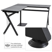 Homcom - Laptop Notebook Computer Bureau - Computer Bureau - Studeer Bureau - Laptop Tafel - Werkstation - Gaming Tafel - L Vorm - Zwart